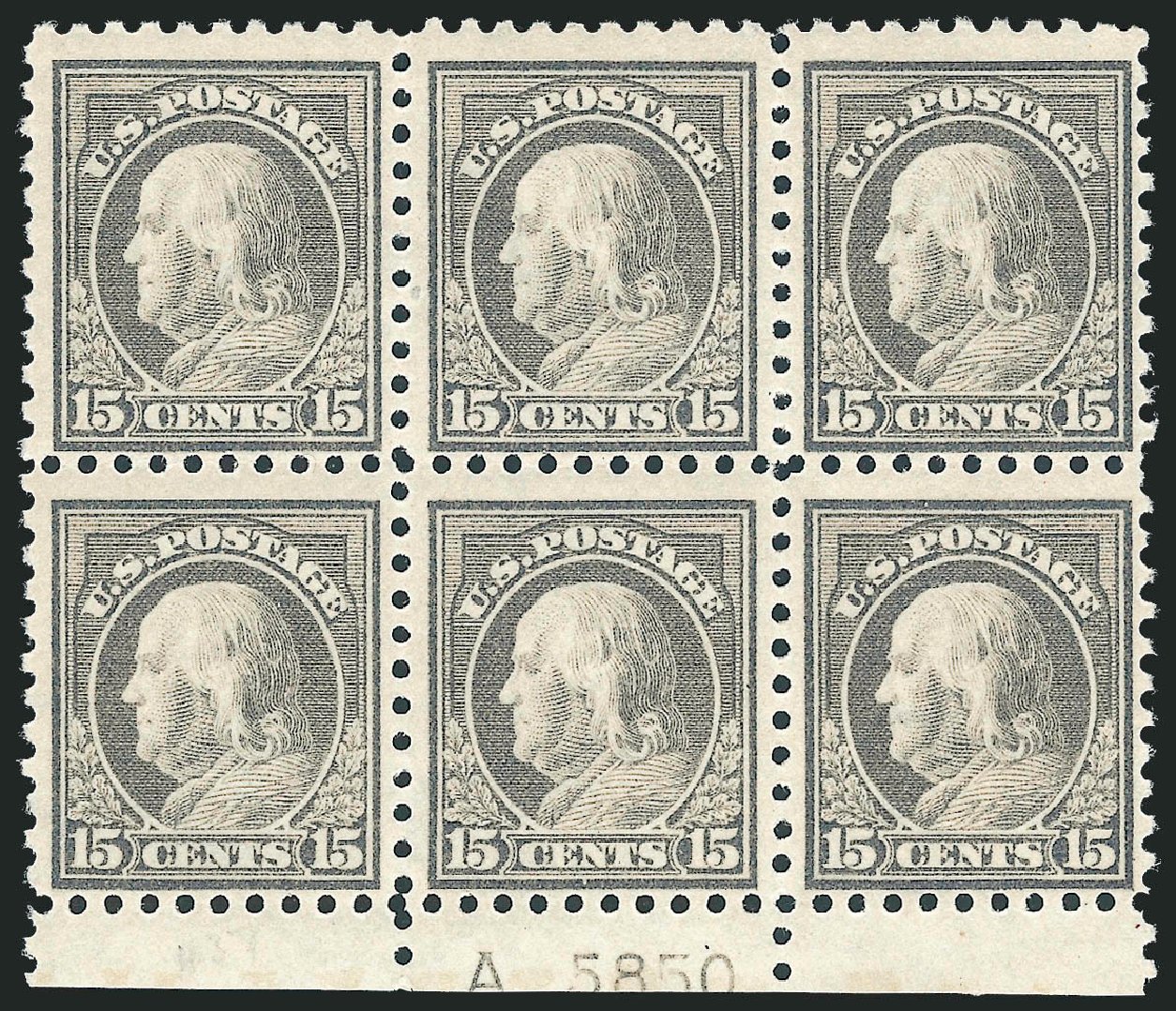 US Stamp Value Scott # 437: 15c 1914 Franklin Perf 10. Robert Siegel Auction Galleries, Mar 2014, Sale 1067, Lot 1526