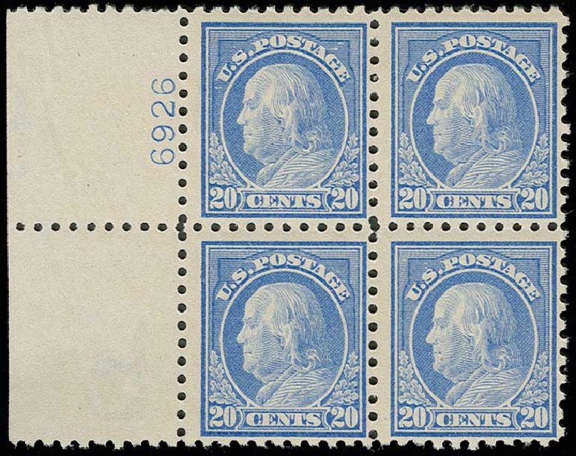 Values of US Stamp Scott Cat. # 438 - 20c 1914 Franklin Perf 10. H.R. Harmer, Jun 2013, Sale 3003, Lot 1307