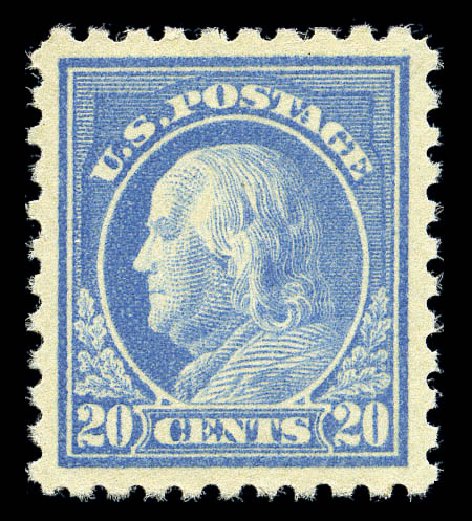 US Stamp Value Scott Cat. 438: 20c 1914 Franklin Perf 10. Matthew Bennett International, Sep 2010, Sale 331, Lot 728