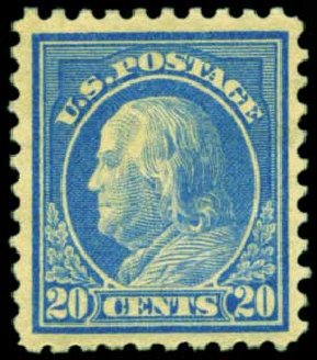 Cost of US Stamp Scott Catalog #438 - 20c 1914 Franklin Perf 10. Harmer-Schau Auction Galleries, Feb 2012, Sale 92, Lot 1149