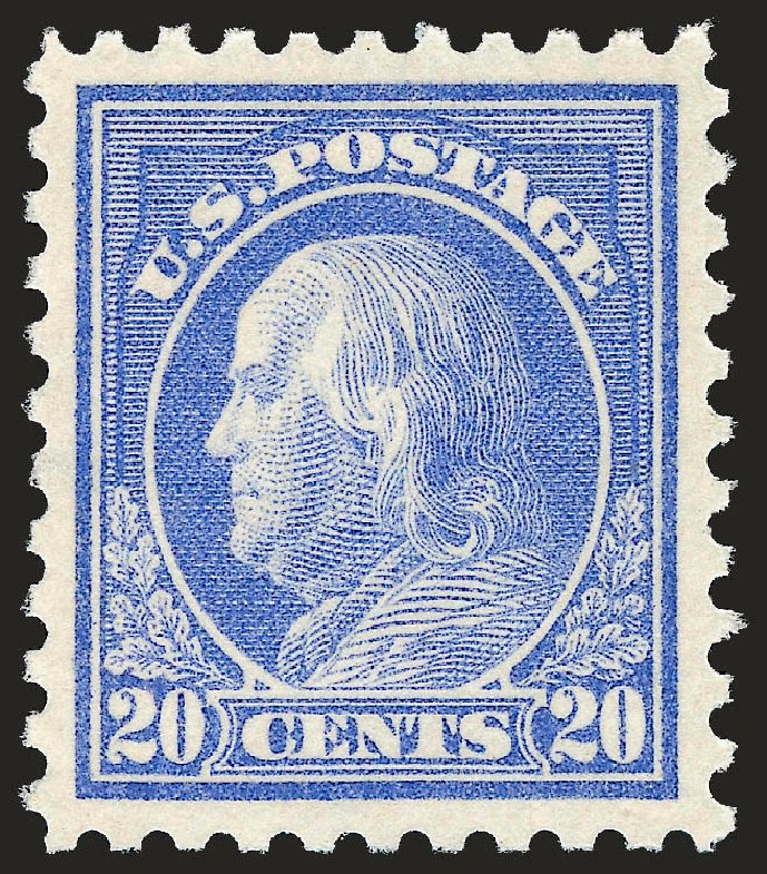 Price of US Stamps Scott Catalog # 438: 20c 1914 Franklin Perf 10. Robert Siegel Auction Galleries, Jun 2010, Sale 992, Lot 2479