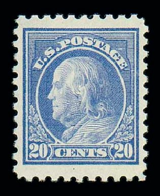 Prices of US Stamp Scott Cat. #438 - 1914 20c Franklin Perf 10. Matthew Bennett International, Jun 2007, Sale 319, Lot 1444