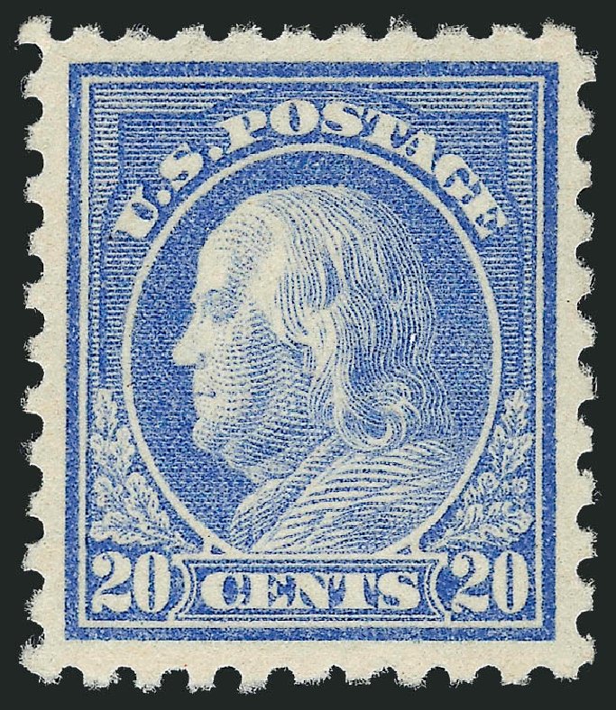 Cost of US Stamp Scott Catalog #438 - 20c 1914 Franklin Perf 10. Robert Siegel Auction Galleries, Dec 2009, Sale 982, Lot 5824