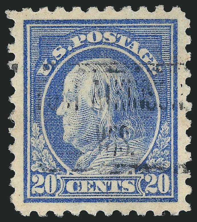 Price of US Stamps Scott #438 - 1914 20c Franklin Perf 10. Robert Siegel Auction Galleries, Oct 2012, Sale 1032, Lot 3535