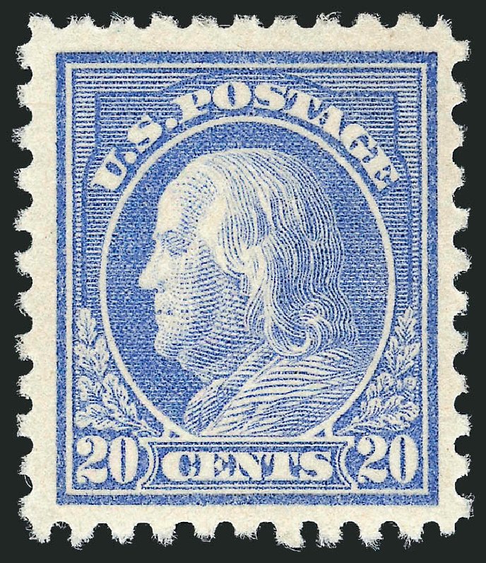 Price of US Stamp Scott Catalog 438: 1914 20c Franklin Perf 10. Robert Siegel Auction Galleries, Jul 2013, Sale 1050, Lot 555