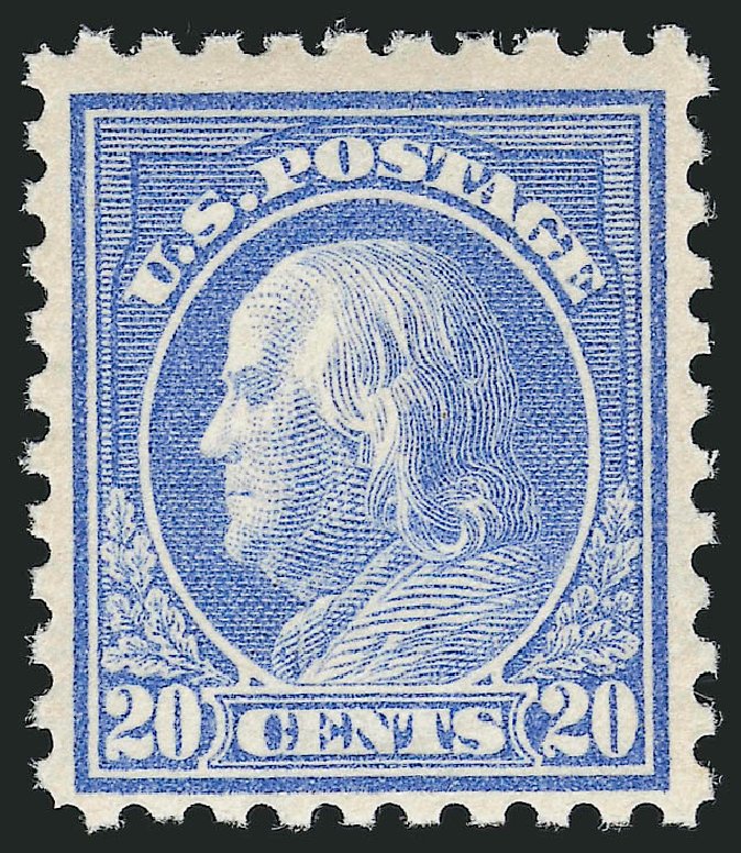 Prices of US Stamps Scott Catalog #438 - 1914 20c Franklin Perf 10. Robert Siegel Auction Galleries, Dec 2009, Sale 982, Lot 5825