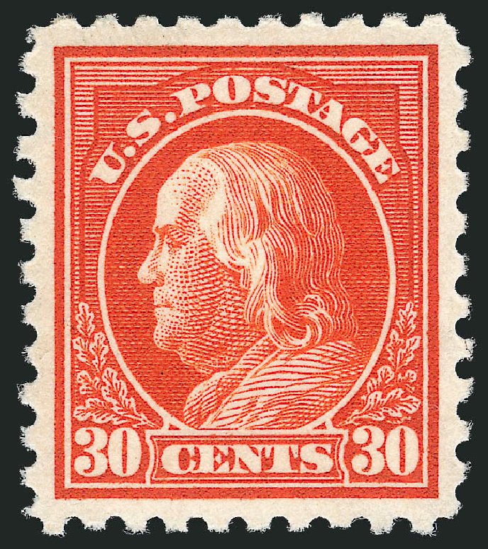 US Stamp Price Scott Catalog 439: 30c 1914 Franklin Perf 10. Robert Siegel Auction Galleries, Jul 2013, Sale 1050, Lot 557