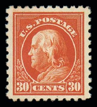 US Stamps Price Scott Catalogue 439 - 30c 1914 Franklin Perf 10. Matthew Bennett International, Dec 2007, Sale 325, Lot 2078