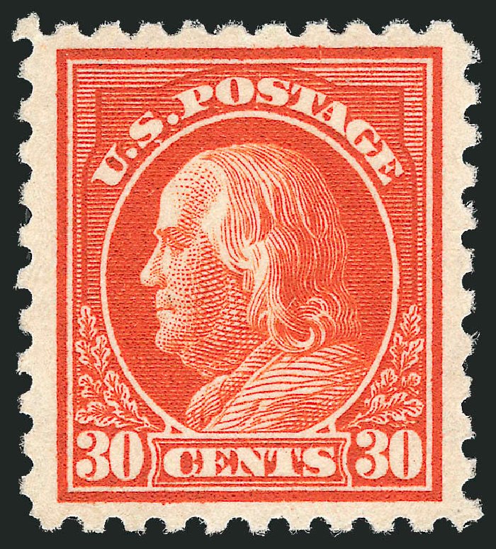 Value of US Stamps Scott Catalogue 439: 1914 30c Franklin Perf 10. Robert Siegel Auction Galleries, Oct 2010, Sale 997, Lot 5989