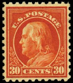 US Stamp Prices Scott Catalogue # 439: 30c 1914 Franklin Perf 10. Harmer-Schau Auction Galleries, Feb 2012, Sale 92, Lot 1150