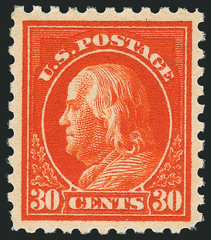 US Stamp Price Scott Catalog 439 - 1914 30c Franklin Perf 10. Robert Siegel Auction Galleries, Dec 2011, Sale 1017, Lot 811