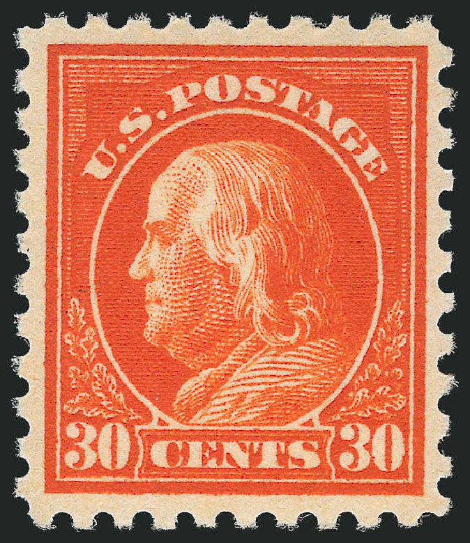 Prices of US Stamp Scott Catalog #439 - 1914 30c Franklin Perf 10. Robert Siegel Auction Galleries, Oct 2012, Sale 1033, Lot 4221