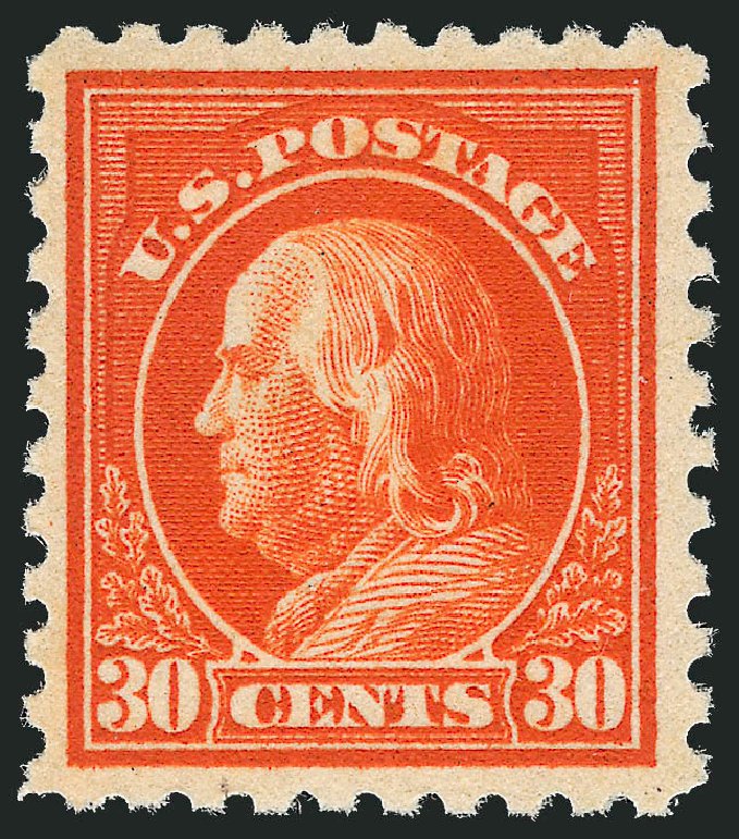 Value of US Stamp Scott Catalogue #439: 30c 1914 Franklin Perf 10. Robert Siegel Auction Galleries, Jun 2011, Sale 1011, Lot 734