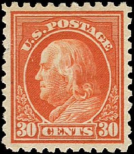 Prices of US Stamps Scott #439: 1914 30c Franklin Perf 10. Regency-Superior, Nov 2014, Sale 108, Lot 832