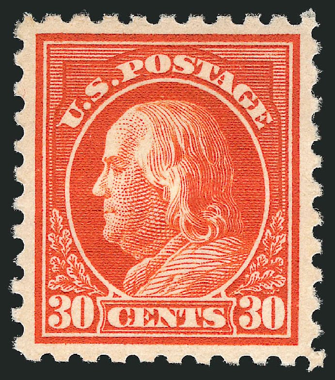 Value of US Stamp Scott Cat. # 439 - 1914 30c Franklin Perf 10. Robert Siegel Auction Galleries, Mar 2012, Sale 1019, Lot 812