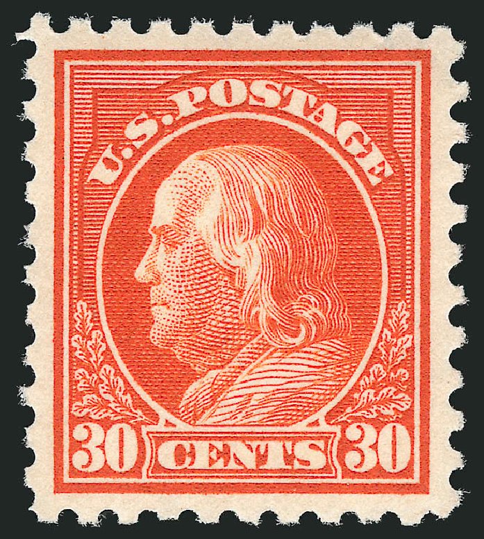 Cost of US Stamps Scott Catalogue #439 - 1914 30c Franklin Perf 10. Robert Siegel Auction Galleries, Sep 2014, Sale 1078, Lot 532
