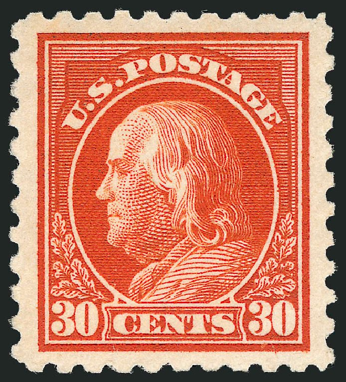 Prices of US Stamps Scott 439 - 30c 1914 Franklin Perf 10. Robert Siegel Auction Galleries, Sep 2009, Sale 968B, Lot 556