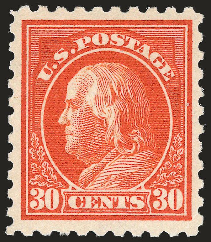 Costs of US Stamps Scott Catalogue # 439 - 30c 1914 Franklin Perf 10. Robert Siegel Auction Galleries, Apr 2009, Sale 972, Lot 3336