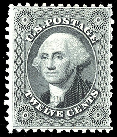 Value of US Stamp Scott #44 - 1875 12c Washington Reprint. Cherrystone Auctions, Feb 2011, Sale 201102, Lot 17