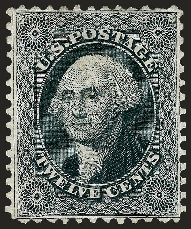 US Stamps Values Scott Cat. 44 12c 1875 Washington Reprint