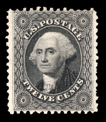 Value of US Stamp Scott Catalog 44 - 1875 12c Washington Reprint. Cherrystone Auctions, Oct 2012, Sale 201210, Lot 48
