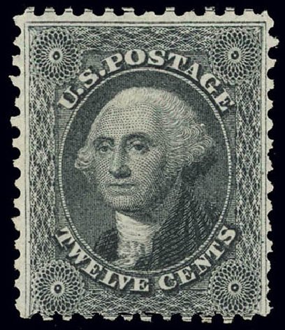 Costs of US Stamp Scott # 44: 12c 1875 Washington Reprint. Daniel Kelleher Auctions, Feb 2013, Sale 634, Lot 48