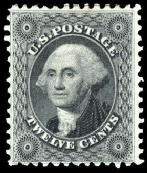 US Stamp Values Scott #44 - 12c 1875 Washington Reprint. Cherrystone Auctions, Mar 2008, Sale 200803, Lot 89