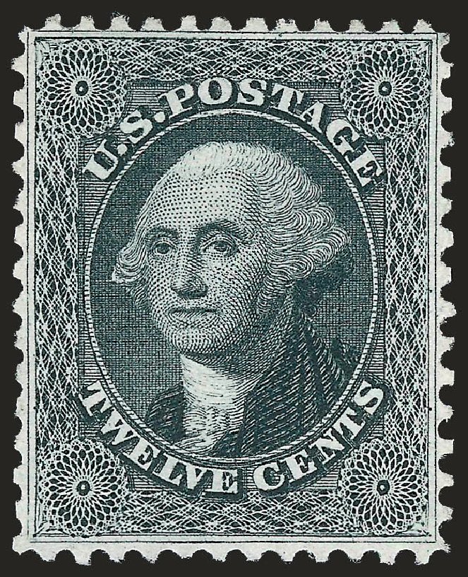 Values of US Stamp Scott Catalog 44 1875 12c Washington Reprint