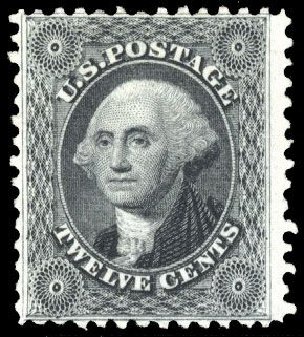 US Stamps Values Scott Cat. #44: 12c 1875 Washington Reprint. Cherrystone Auctions, Mar 2008, Sale 200803, Lot 90