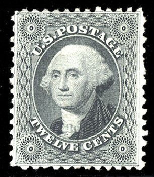 US Stamp Value Scott Catalog #44 - 1875 12c Washington Reprint. Cherrystone Auctions, Sep 2010, Sale 201009, Lot 24