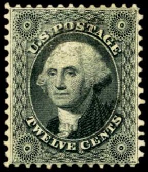 Price of US Stamp Scott Catalogue 44 - 1875 12c Washington Reprint. Harmer-Schau Auction Galleries, Feb 2012, Sale 92, Lot 845