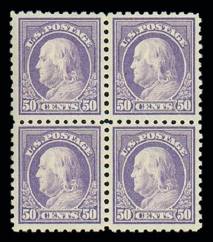 US Stamp Price Scott #440: 50c 1915 Franklin Perf 10. Matthew Bennett International, Jun 2007, Sale 319, Lot 1447