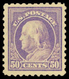 Prices of US Stamps Scott Catalog # 440: 50c 1915 Franklin Perf 10. Daniel Kelleher Auctions, Dec 2014, Sale 661, Lot 367