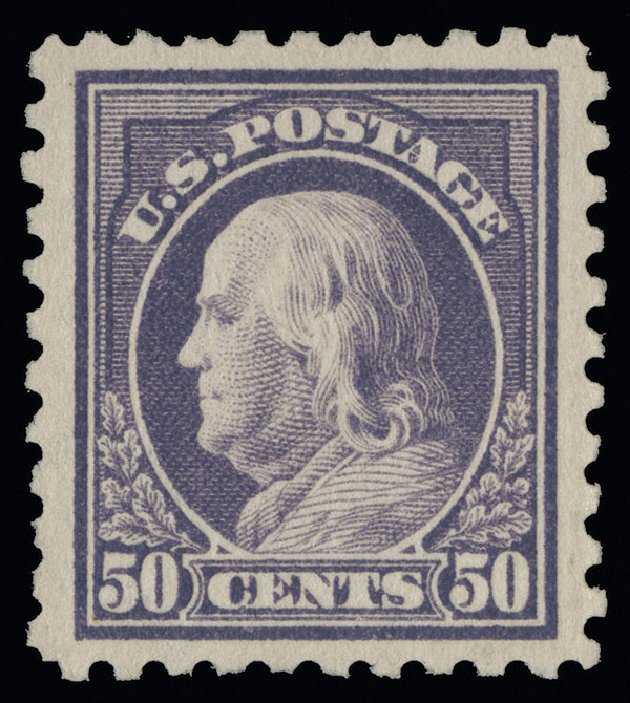 Values of US Stamp Scott # 440: 50c 1915 Franklin Perf 10. Spink Shreves Galleries, Aug 2013, Sale 144, Lot 247