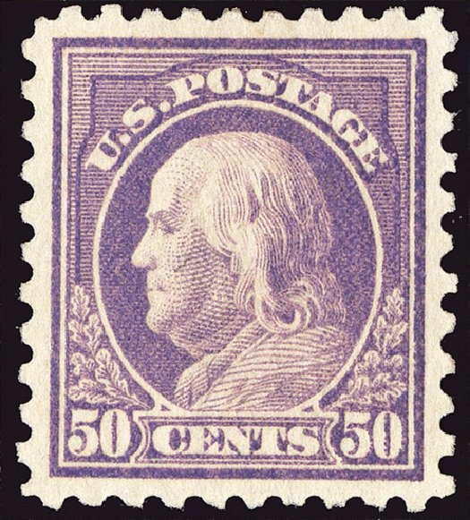 Costs of US Stamps Scott Cat. # 440: 1915 50c Franklin Perf 10. Spink Shreves Galleries, Jan 2014, Sale 146, Lot 417