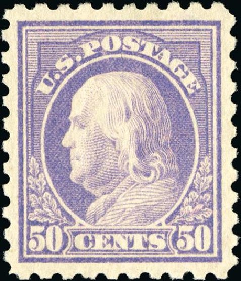 Values of US Stamp Scott Catalog #440: 50c 1915 Franklin Perf 10. Spink Shreves Galleries, Jan 2015, Sale 150, Lot 177