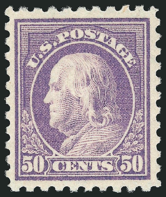 Costs of US Stamp Scott Catalog 440 - 50c 1915 Franklin Perf 10. Robert Siegel Auction Galleries, Jul 2013, Sale 1050, Lot 558