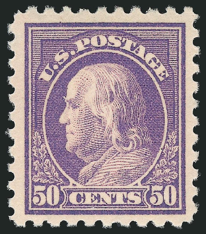 Values of US Stamp Scott Catalog #440 - 50c 1915 Franklin Perf 10. Robert Siegel Auction Galleries, Apr 2014, Sale 1068, Lot 268
