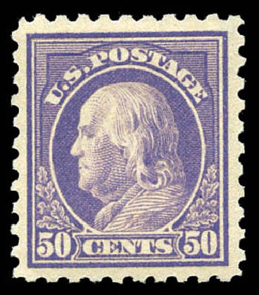 Value of US Stamps Scott Catalog 440 - 50c 1915 Franklin Perf 10. Matthew Bennett International, Mar 2011, Sale 337, Lot 2919