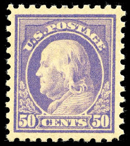 Prices of US Stamps Scott Catalogue # 440: 50c 1915 Franklin Perf 10. Matthew Bennett International, Feb 2012, Sale 340, Lot 459