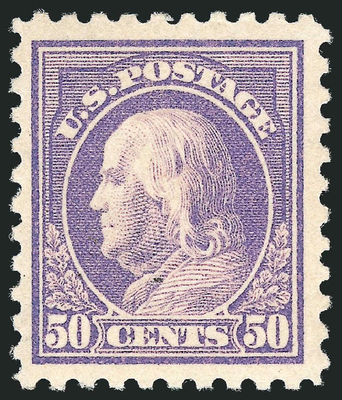 Values of US Stamp Scott Catalogue # 440: 50c 1915 Franklin Perf 10. Robert Siegel Auction Galleries, Oct 2011, Sale 1014, Lot 1919