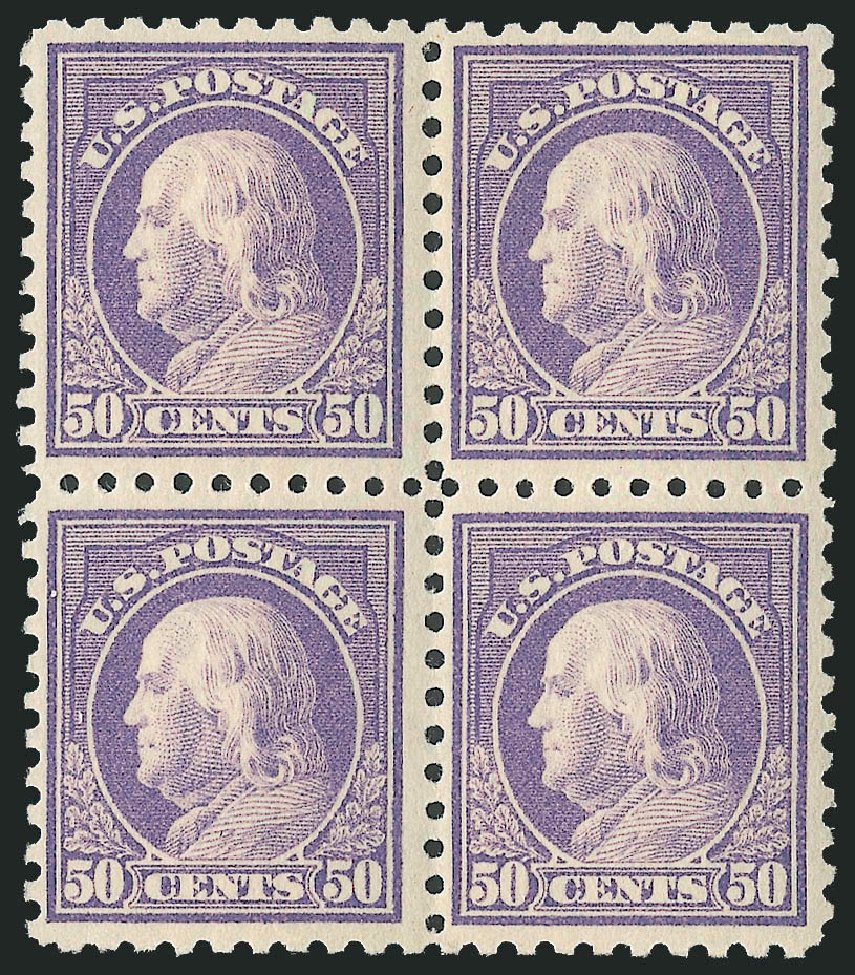 US Stamp Values Scott Cat. # 440: 1915 50c Franklin Perf 10. Robert Siegel Auction Galleries, Jul 2013, Sale 1050, Lot 559