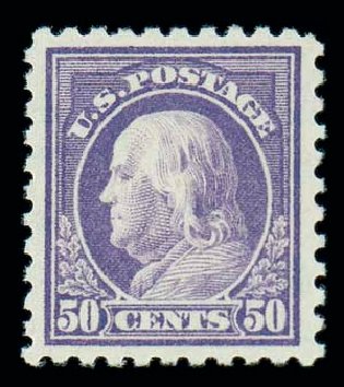 Prices of US Stamps Scott Cat. #440: 50c 1915 Franklin Perf 10. Matthew Bennett International, Oct 2007, Sale 322, Lot 2221