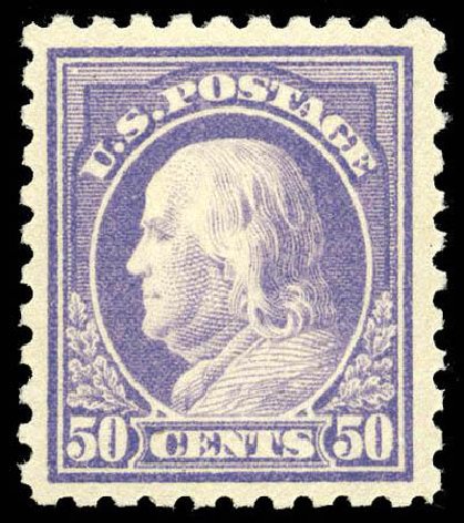 Value of US Stamp Scott Catalog #440 - 1915 50c Franklin Perf 10. Matthew Bennett International, Apr 2008, Sale 326, Lot 401