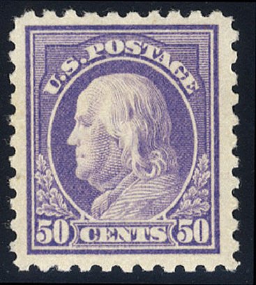 US Stamp Prices Scott Cat. 440 - 50c 1915 Franklin Perf 10. Cherrystone Auctions, Mar 2009, Sale 200903, Lot 221