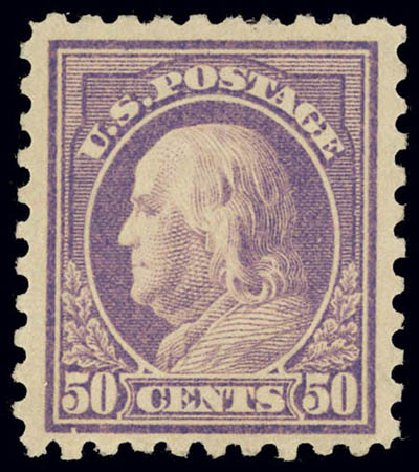 Price of US Stamp Scott 440 - 50c 1915 Franklin Perf 10. Daniel Kelleher Auctions, Feb 2013, Sale 634, Lot 271