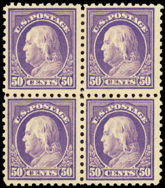 Price of US Stamp Scott Cat. 440: 1915 50c Franklin Perf 10. Daniel Kelleher Auctions, Jan 2015, Sale 663, Lot 1794