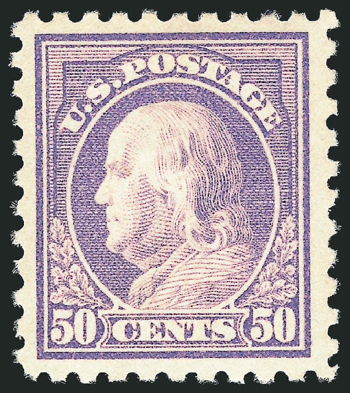Values of US Stamp Scott Cat. #440: 1915 50c Franklin Perf 10. Robert Siegel Auction Galleries, Jun 2012, Sale 1026, Lot 1414