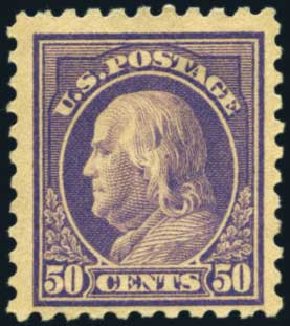 Prices of US Stamps Scott Catalogue #440: 1915 50c Franklin Perf 10. Harmer-Schau Auction Galleries, Aug 2012, Sale 94, Lot 1555