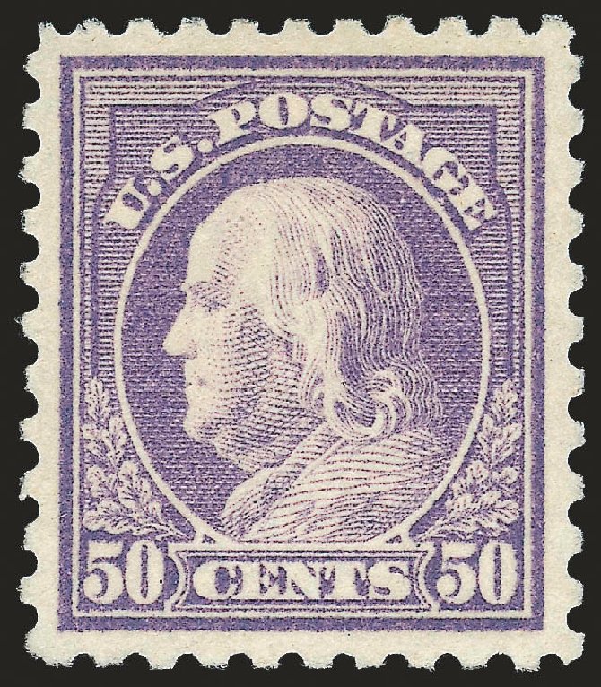 Prices of US Stamp Scott Catalogue #440 - 1915 50c Franklin Perf 10. Robert Siegel Auction Galleries, Jun 2009, Sale 973, Lot 205
